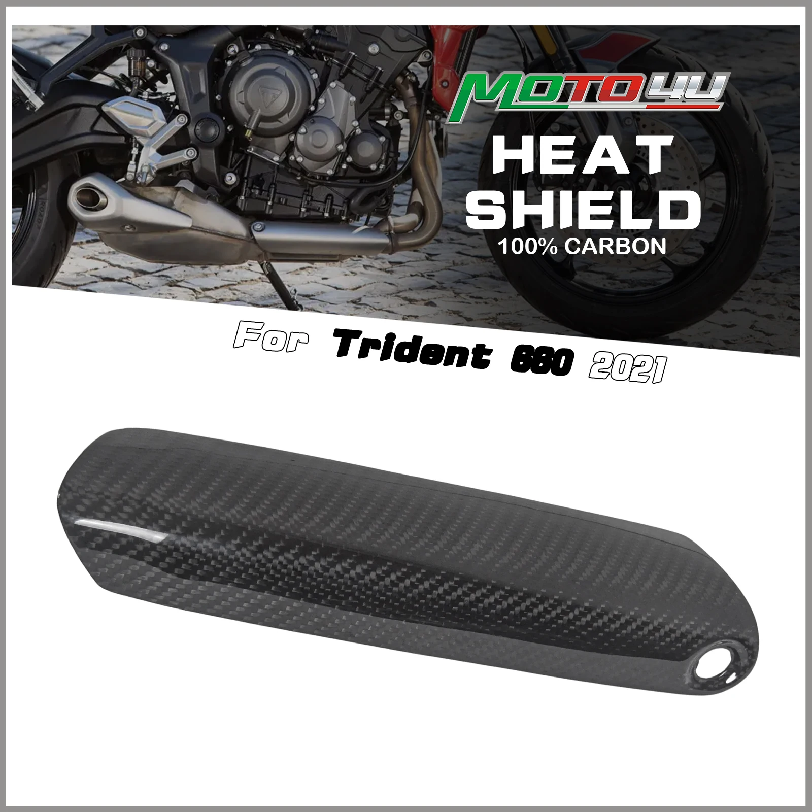 

For Triumph Trident 660 Trident660 2021 2022 2023 100% Carbon Fiber Exhaust Heat Shield Cover Guard Motorcycle Fairing