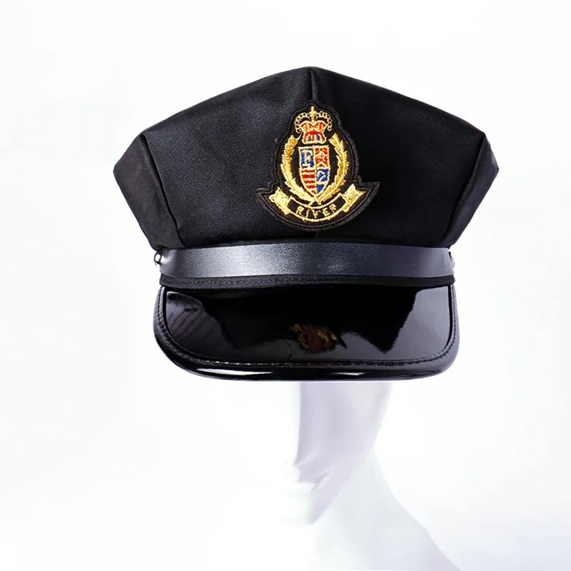 قبعة كابتن مسطحة مثمنة على الموضة الجديدة - قبعة بلغت ذروتها البحرية مع شارة أذن القمح للعروض والأمن ودوريات الطلاب