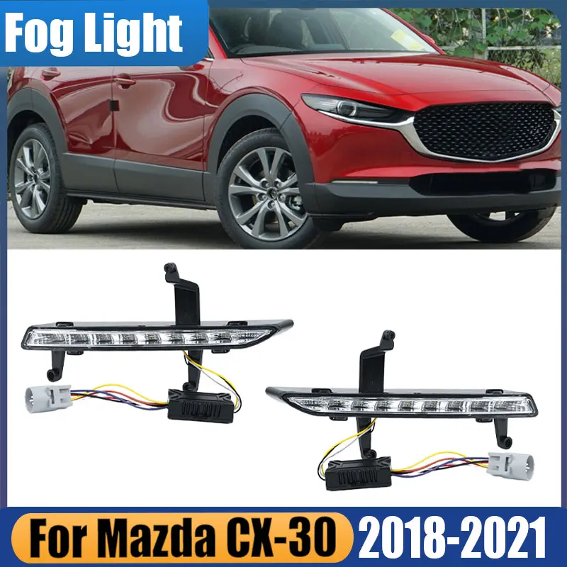 

Car Accessories For Mazda CX-30 CX30 2018 2019 2020 2021 1pair Fog light DRL Daytime Running Light AutoDriving Light Assembly