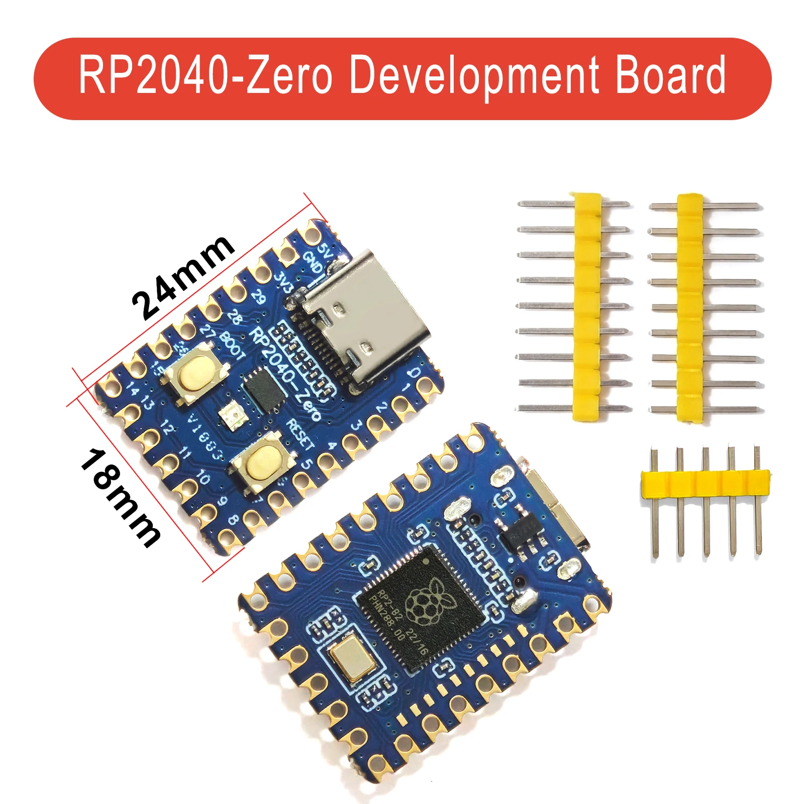 Carte de développement RP2040-Zero, carte MCU mini double cœur Cortex M0+ Type-C 2 Mo Flash pour Raspberry Pi Pico MicroPython