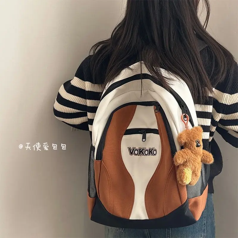 Korean Sweet Backpack for Women Nylon Large Capacity Student Campus Backpack Fashion Travel Shoulder Bag Mochilas Para Mujer