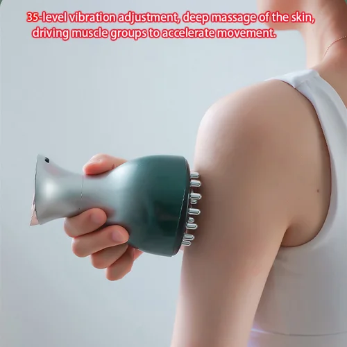 Imagen 2 del producto Cepillo meridiano eléctrico anticelulítico Gua Sha, masajeador corporal, vibración, microcorriente, compresa caliente, raspado, cuidado de drenaje linfático
