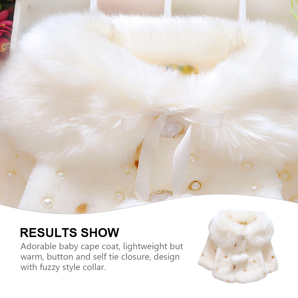 女の赤ちゃん暖かいコート冬アウター毛皮の襟愛らしいケープ厚い裏地幼児アウター冬コート厚いアウター
