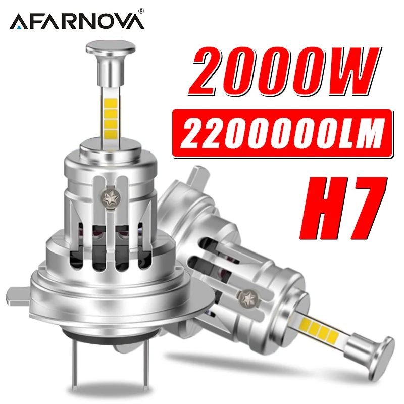 

2000W 360 LED H7 Headlight Bulb 4 Side CSP Chip For Mini Wireless 6000K H7 LED Car Headlamp Auto Diode 1:1 Turbo LED Automobile