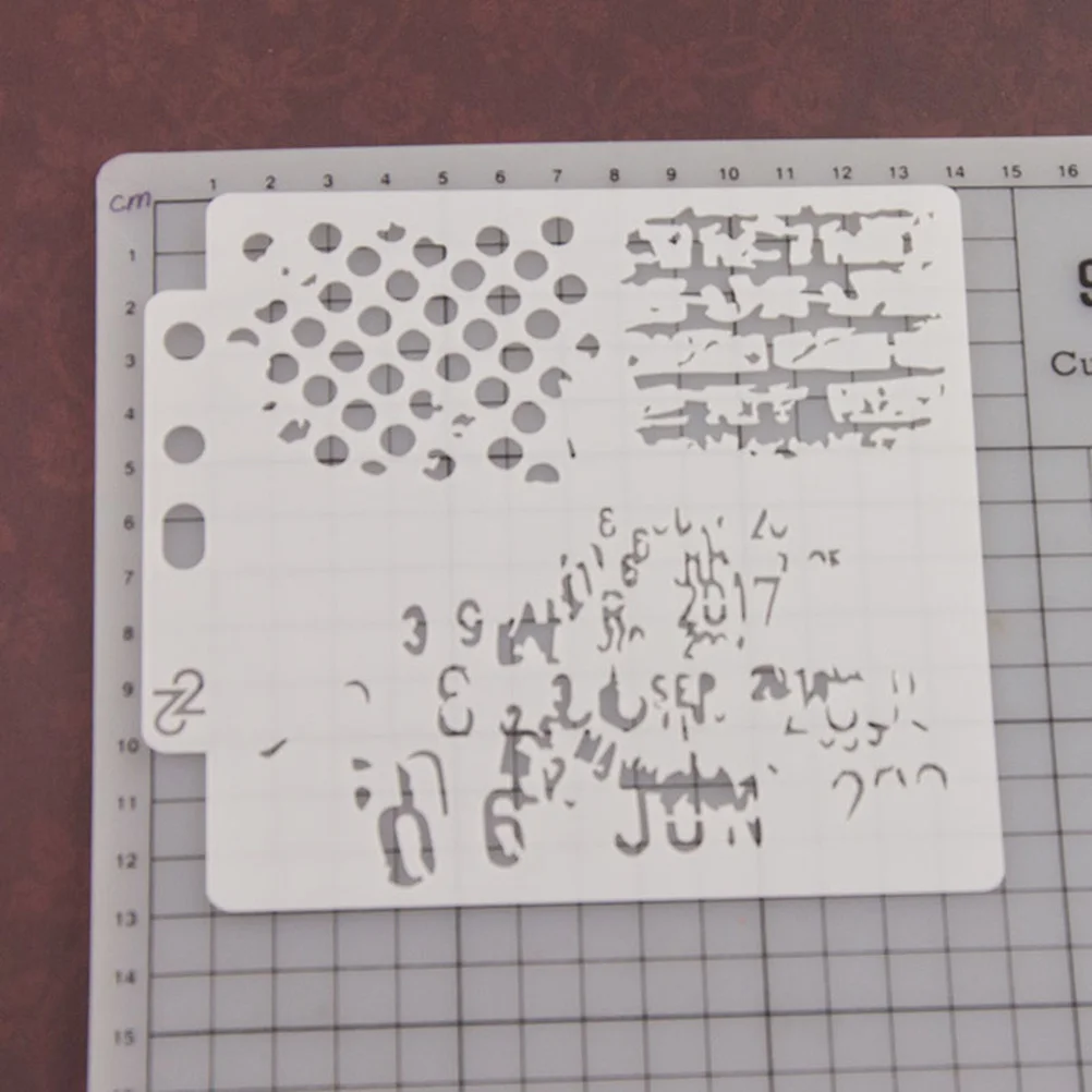 

Pattern Drawing Stencils Hollow Out Design Washable Plastic Sheets for Gift Cards Bookmarks Paper Crafts Kids Activities