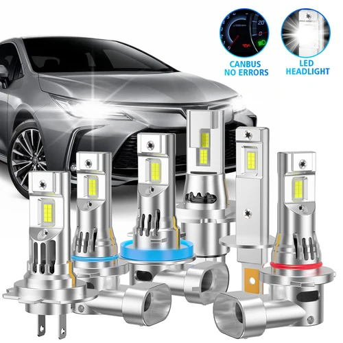 Bombillas LED CANBUS para faros delanteros, ventilador de refrigeración, 12000LM, H4, 9005, HB3, 9006, HB4, H11, H7, 3570 Chips CSP, unidad interna, luz automática, 6000K