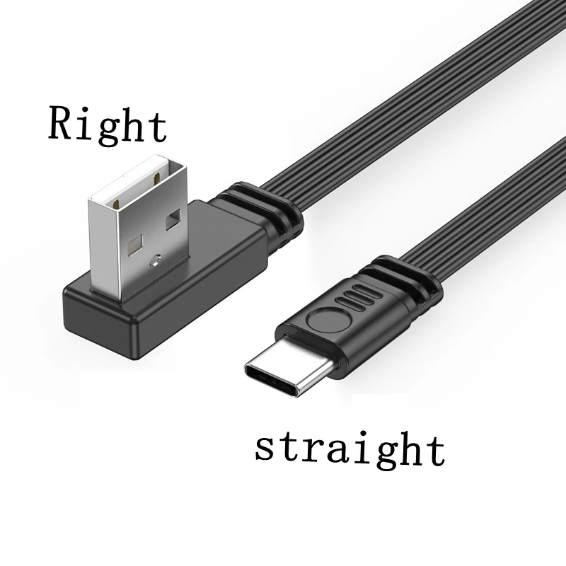 10CM-100CM Flat Flexible straight&Up & Down & Left & Right Angled 90 Degree Usb Male to Type C Male charging and Data Cable - view 5