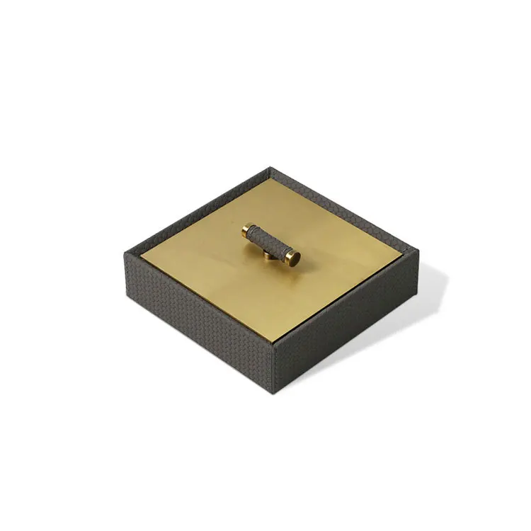 

Modern simple platinum woven jewelry box storage box model room hotel living room desktop soft decoration ornament