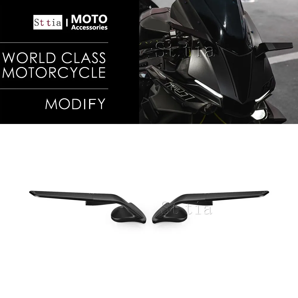 

Зеркало заднего вида для мотоцикла Yamaha YZF-R1 R1M 2020-2025, новое YZFR1 R1 M со светодиодным указателем поворота, регулируемые боковые зеркала с ветровым крылом