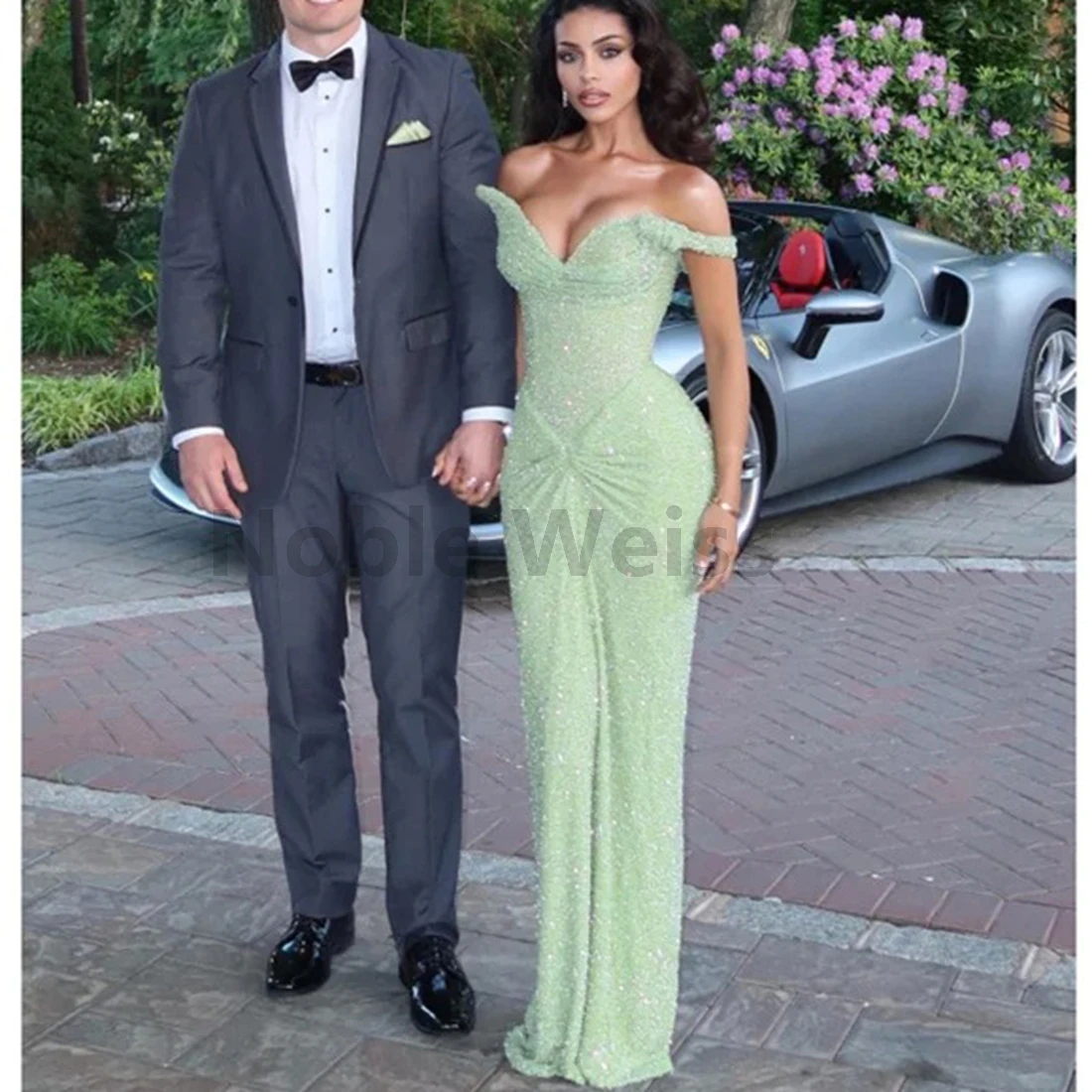 

Вечернее платье русалки без бретелек с блестками длиной до пола, платье для выпускного вечера на заказ