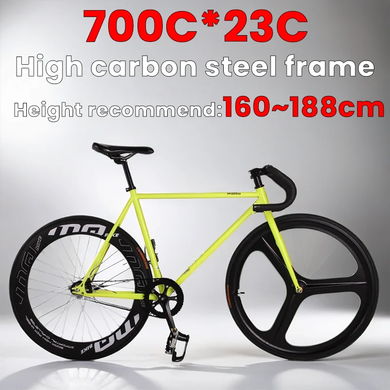 700C*23C High carbon steel frame Road bike Fixed Gear off-road bike solid tire Fixie bicycle Single Speed aldult student Bicycle