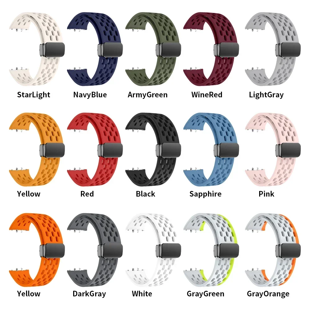 Magnetic D Buckle Silicone Sport Strap For Samsung Galaxy Fit 3 band for Galaxy FIT3 SM-R390 Wristband Bracelet Watchbands