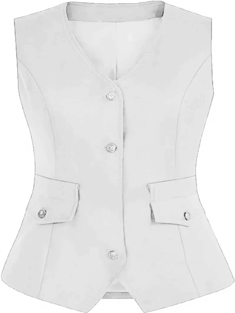 Women's Vest Casual Commuting Professional Wear Solid Color Slim Fit V-neck Sleeveless Style (without belt) Elegant Jacket 2023