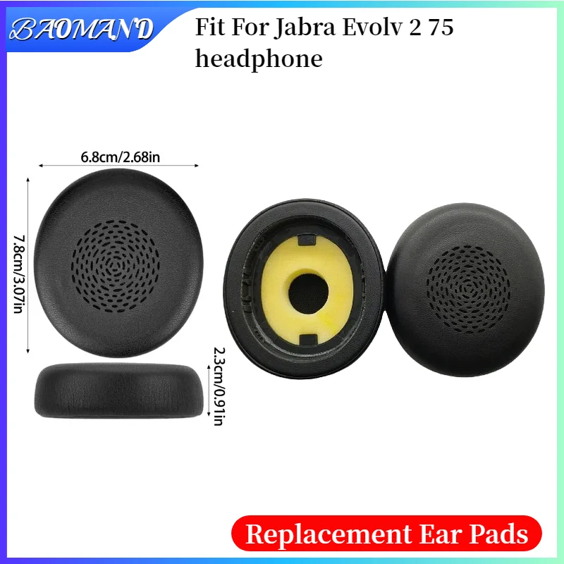 

Replacement Earpads Memory Foam Ear Cushion Cover for Jabra Evolv 2 75 Gaming Headset Earmuffs Ear Pads