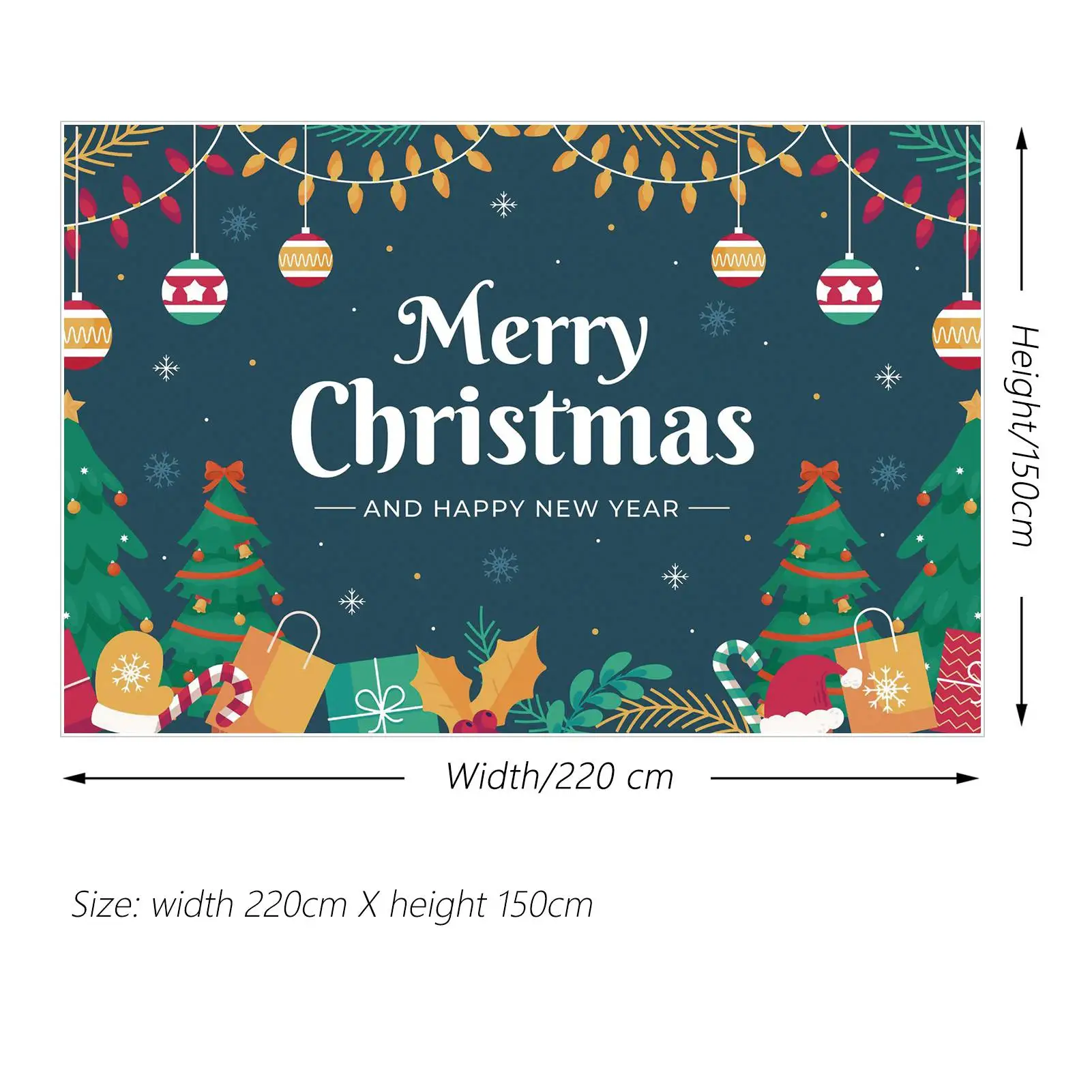 MOON.QG fondale buon natale Banner Baby Party Decoration sfondo Kid Gift Hat foglie di pino Blue Snowflake Sky Photo Booth