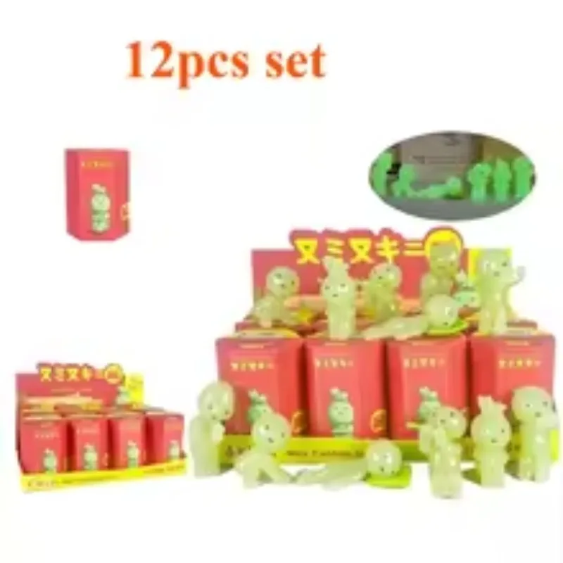 Série de sala de estar luminosa elfo brilhante boneca caixa cega smiski requintado decoração de mesa bonito boneca brinquedo modelo caixa surpresa presente