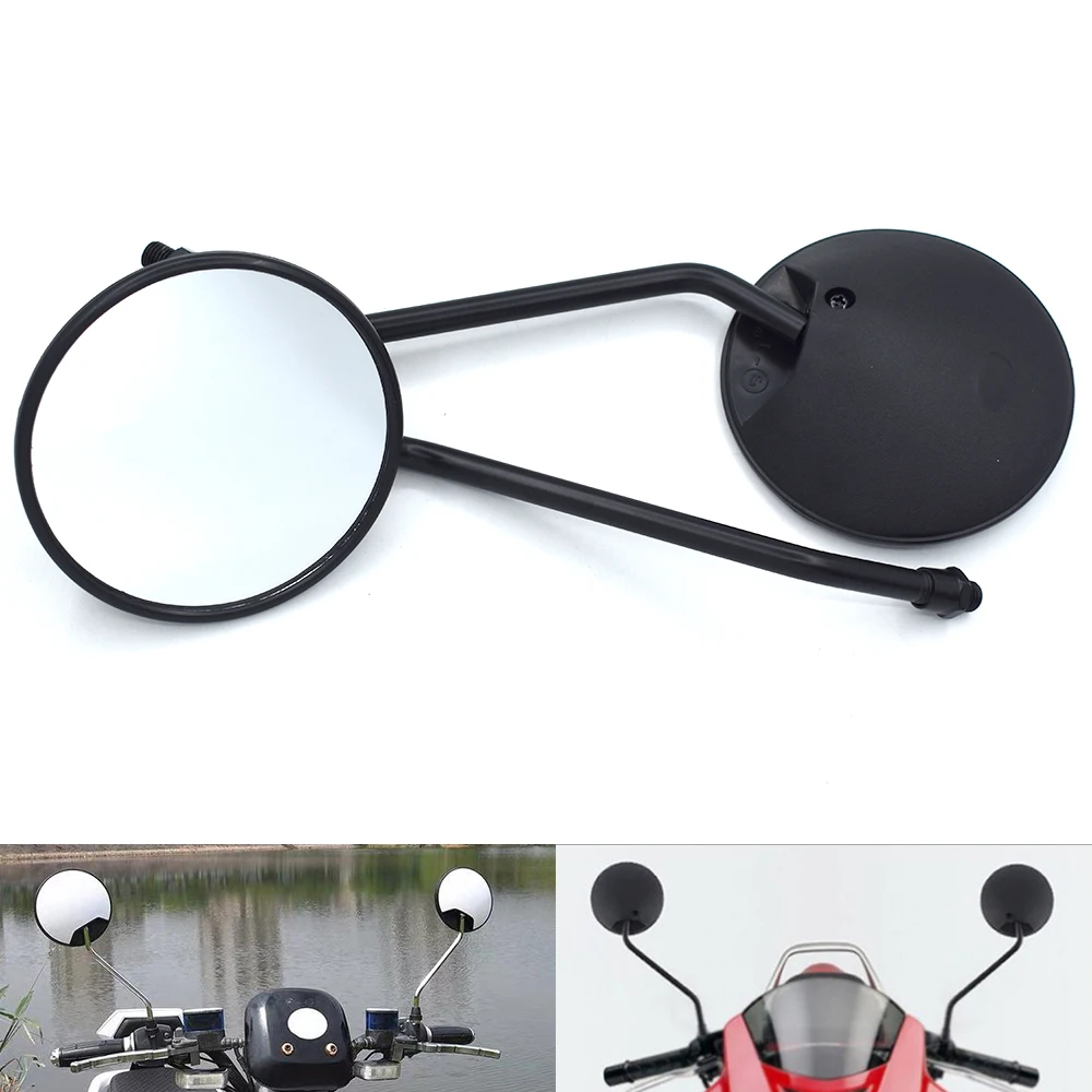 Universal Motorcycle Rearview Mirrors 10mm Round Mirrors black For BMW R1200R R1200GS F800GS G310R F650GS F700GS F800R G450X