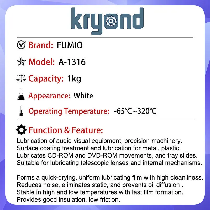 FUMIO A-1316 1kg Quick Drying Lubricant Stable in High and Low Temperatures