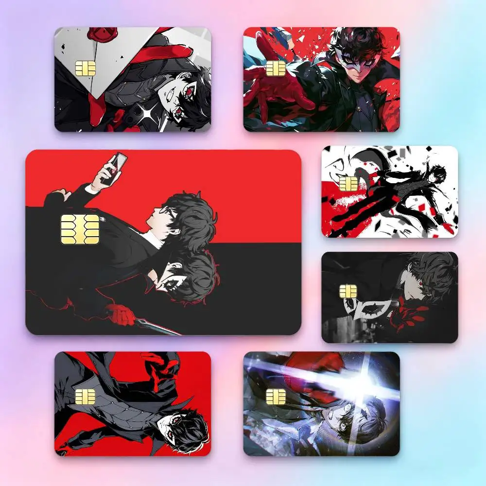 Anime P-Persona 5 Cool J-Joker  Credit Card HD Stickers Small Chip Waterproof Sticker Game Card Decal Gift