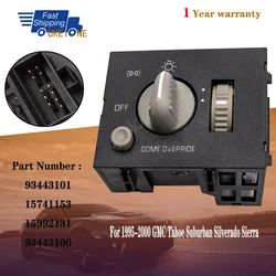 Car Accessories Headlight Fog Dimmer Control Switch for 1995-2000 Chevy Silverado Suburban Tahoe Astro GMC Sierra Yukon 93443101