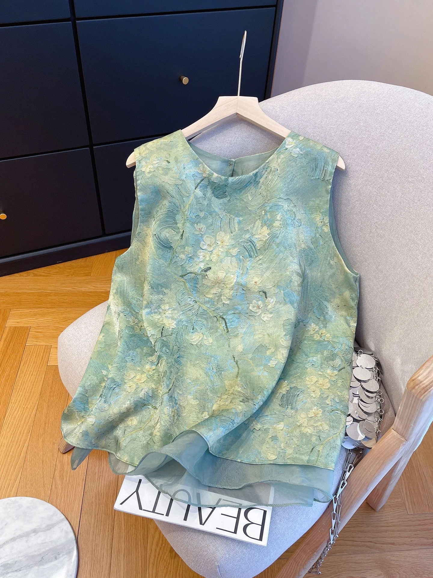 New Chinese Style Loose Fit Sleeveless Vest Women's round Neck Printed Casual Top Breathable Summer Fashion Casual Wear