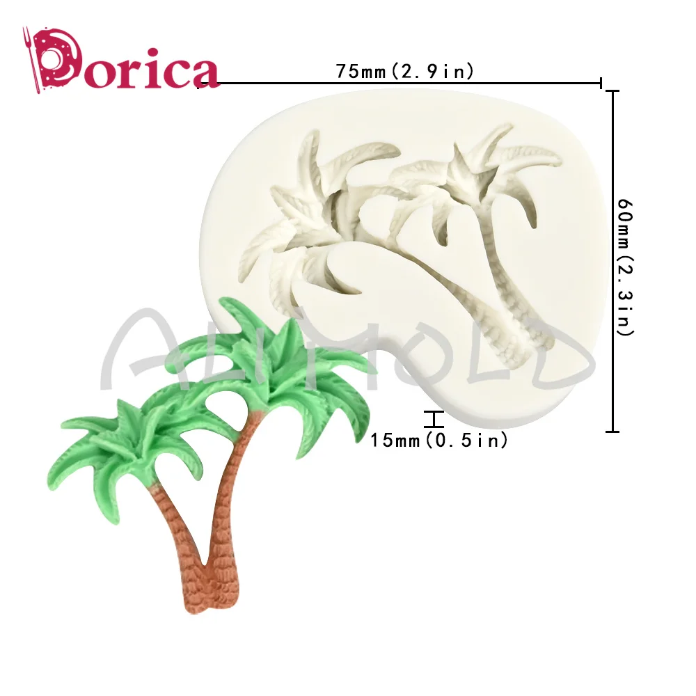 Coconut Tree Silicone Fondant Mold DIY Chocolate Mold Resin Clay Model Cupcake Cake Decorating Tools Kitchen Baking Accessories