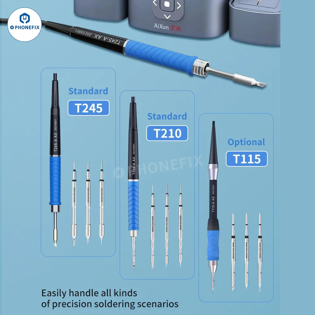 AIXUN T115 T245 T210 Soldering Handles T420D T3A T3B Soldering Station C115 C210 C245 Iron Tips for PCB Welding Repair Tool Set