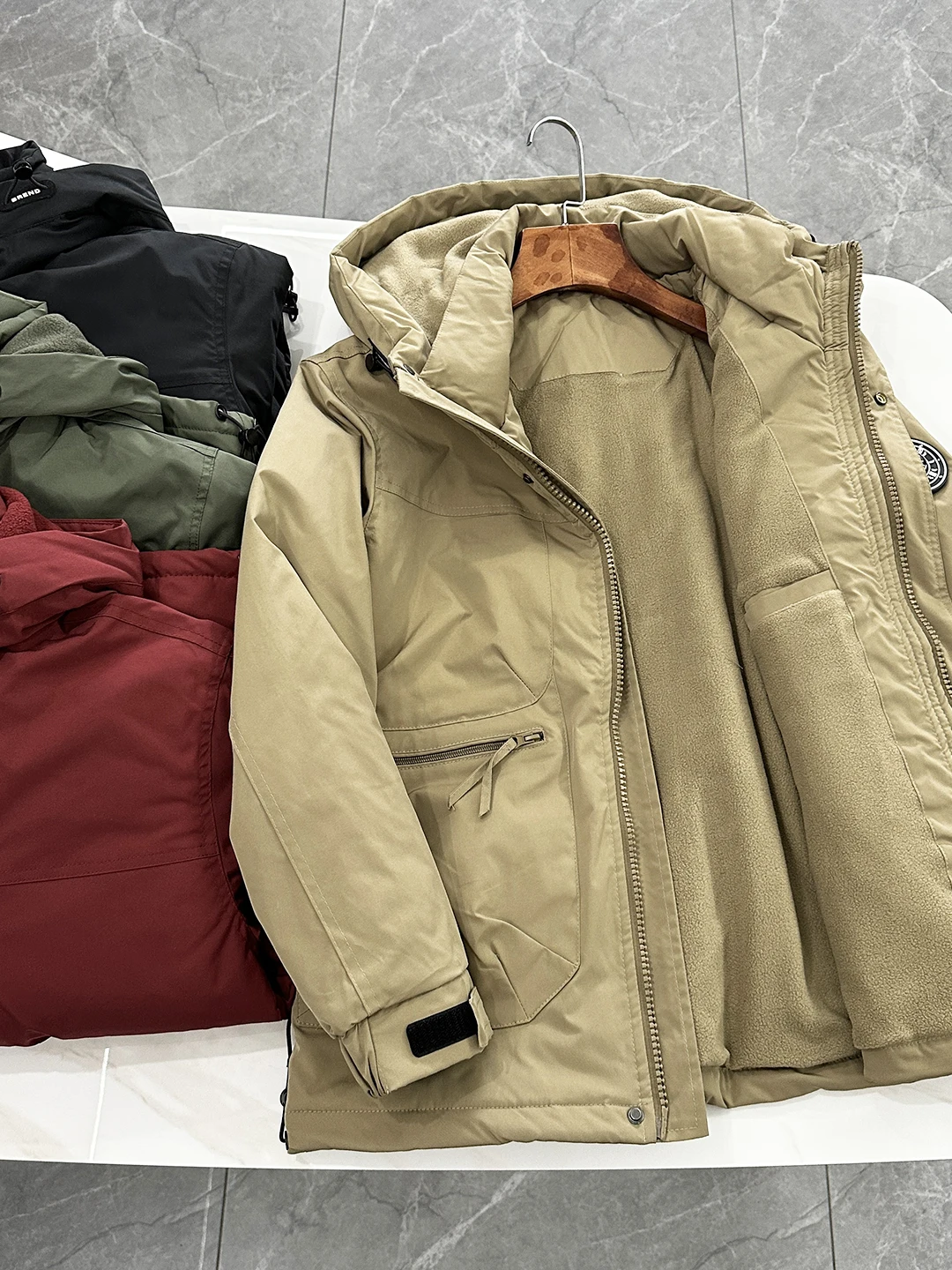 

Outdoor Men's Casual Hooded Cotton Jaet Windproof Water-resistant Faionable Stand Fit Long Sve Thermal Urban Sle