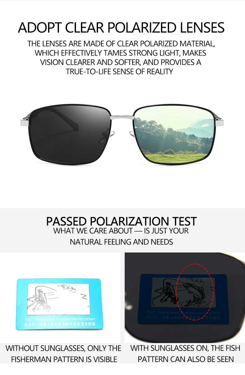Business Metall Quadratischer Rahmen Polarisierte Sonnenbrille Luxus Übergroße UV-Schutz Sonnenschutzbrille 5027 – Detail 4