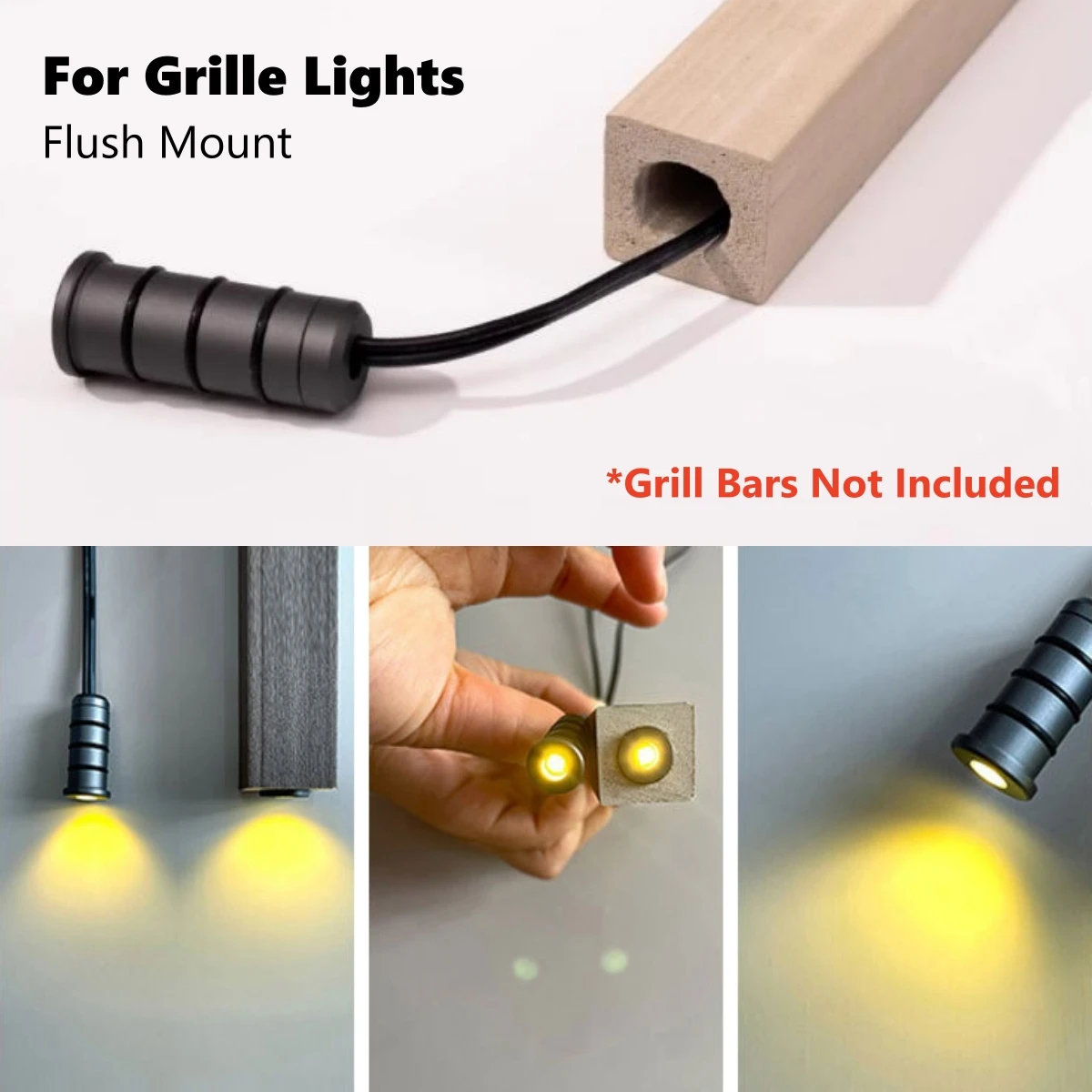 DC12V Recessed Mini LED Spotlight 8/10mm Opening DuPont Port DIY Wall Grille Light Living Room Art Background Wall Decoration