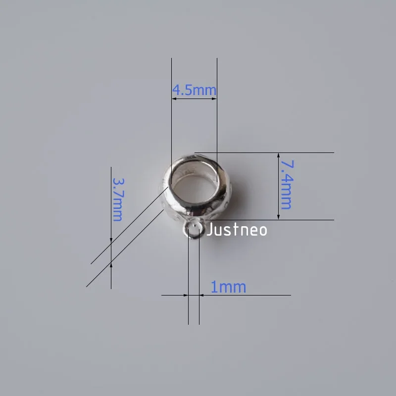 solid 925 sterling silver charm,pendant charm, rondel spacer bead charms for necklace & pendant jewelry making, 1 piece