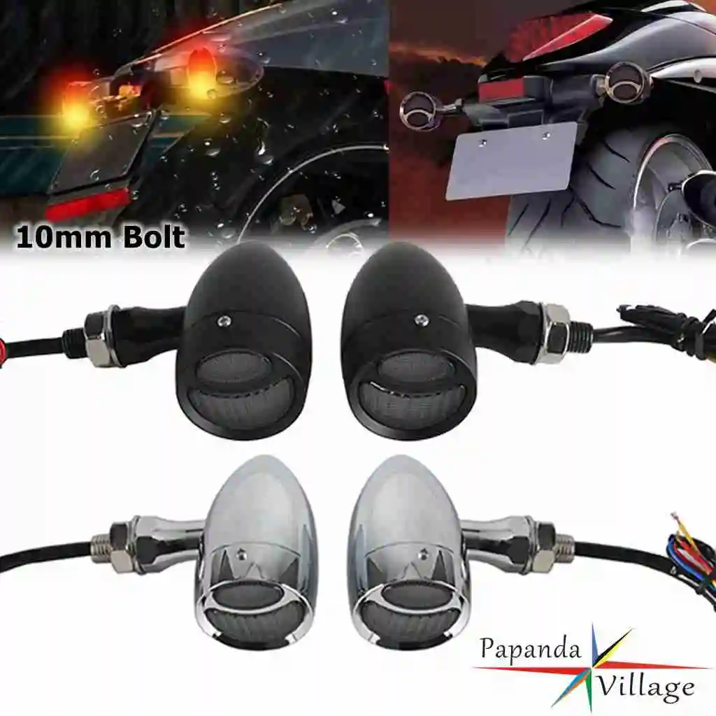 

12V Motorcycle LED Turn Stop Brake Signal Light For Honda Shadow Kawasaki Vulcan Yamaha V-Star Cruiser Vintage Indicator Blinker