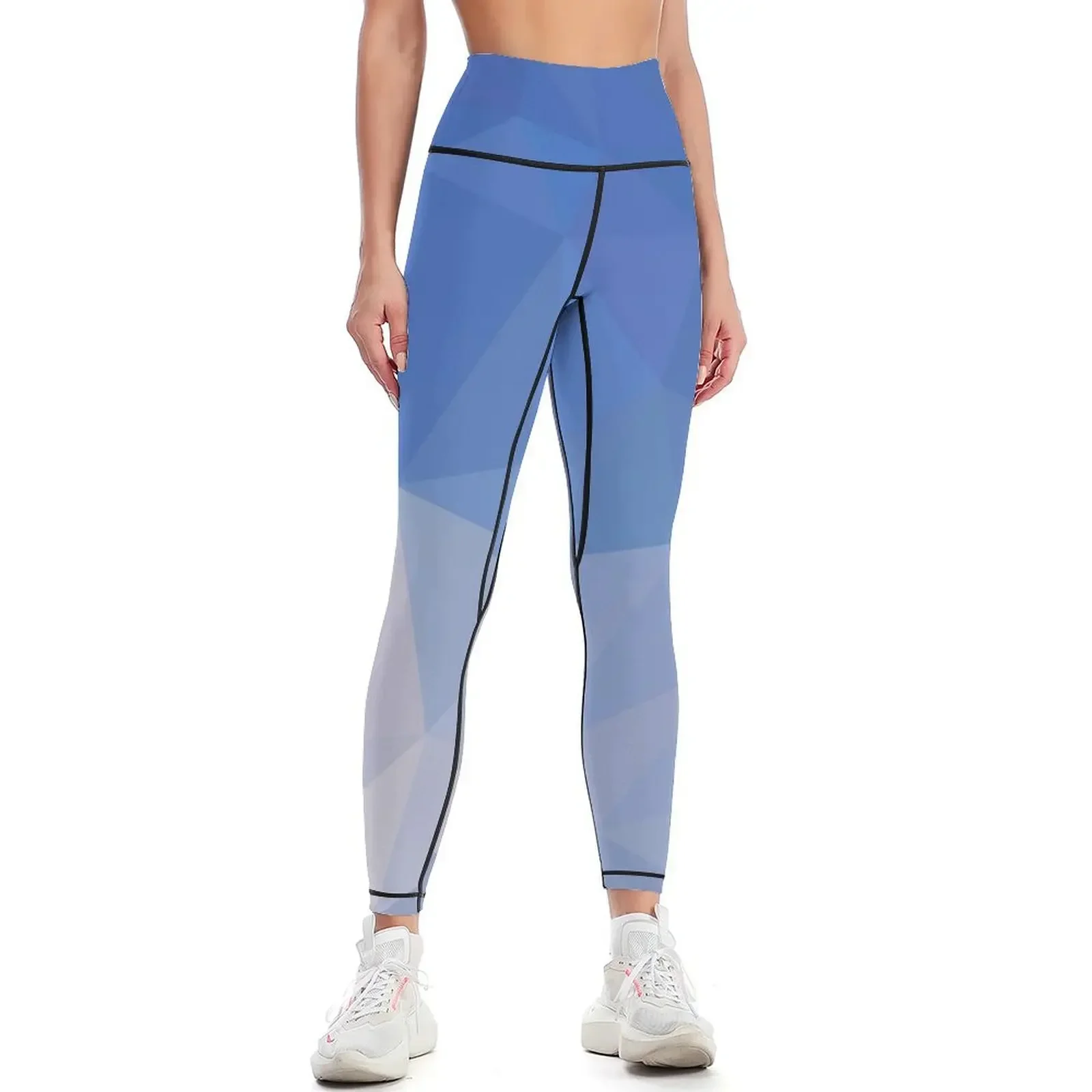 

Powder Blue Abstract Low Polygon Background Leggings sportswear for gym Golf wear gym top Womens Leggings