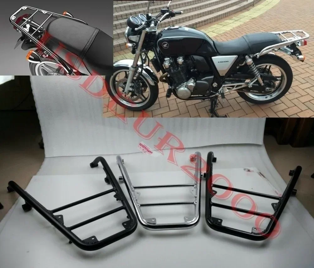 Rear Carrier Cargo Luggage Rack for Honda CB1100 EX RS Chrome Black 2008-2015 2016 2017 2018 2019 2020 2021 2022 2023 2024 08-24