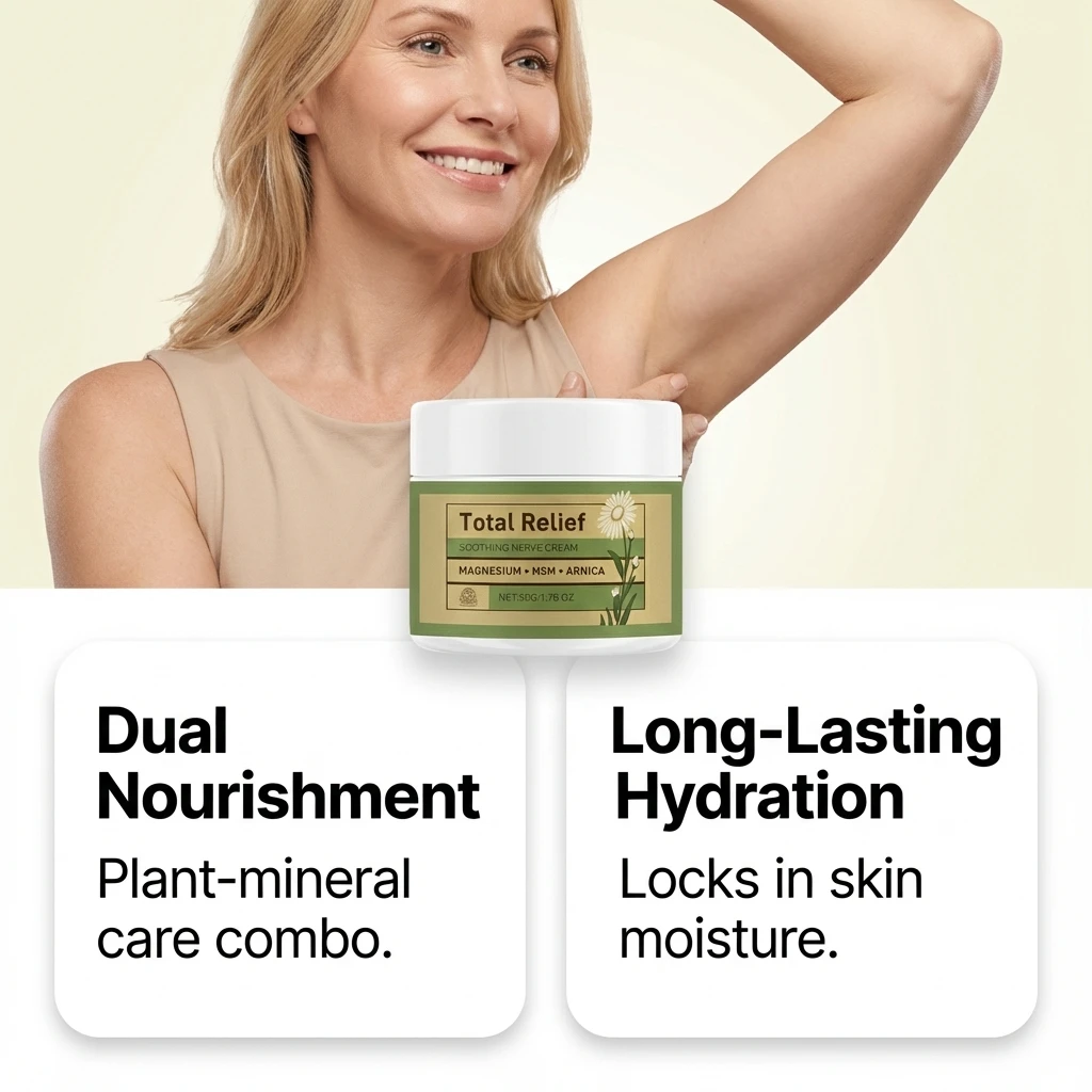 Total Relief Beruhigende Creme, Nerven-Feuchtigkeitspflege, Pflanzenessenz, Tägliche Hautweichmachende Massagecreme, Körperpflege, Hautaufhellende Creme – Detail 2