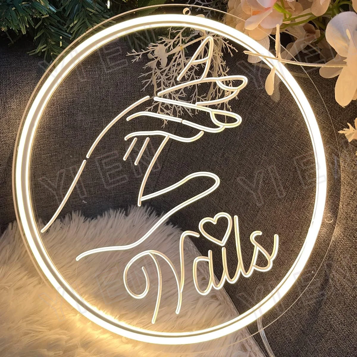 NAILS-LED Neon Sign for Spa, Beauty Room, Nail Brows, Lashed Salon, Estúdio, Arte 3D, Design de escultura, Wall Decor, Lojas de negócios Logo Bar