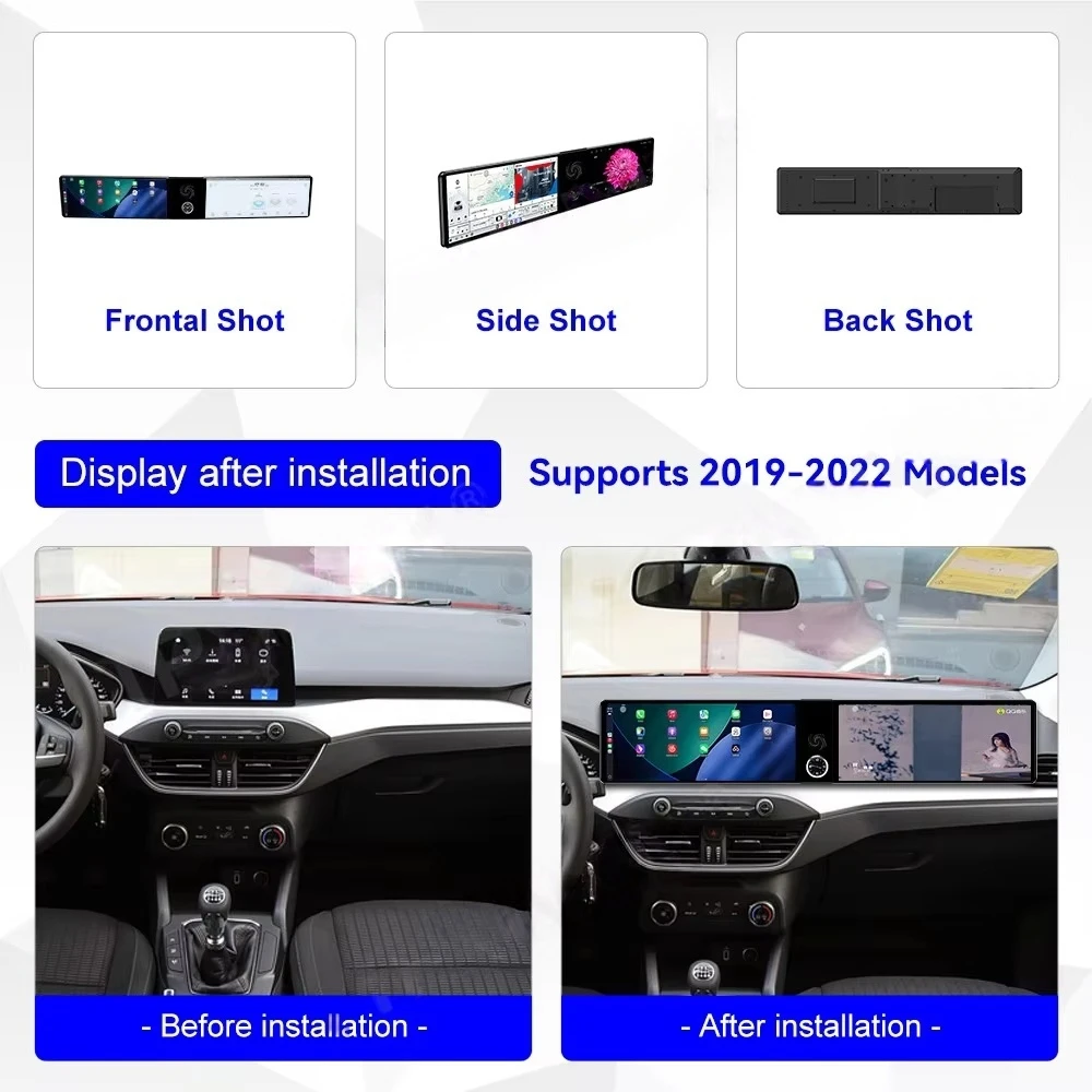 المزدوج 12.3 "CarPlay السيارات أندرويد 14 راديو السيارة لفورد فوكس 2019 2020 2021 2022 شاشة الوسائط المتعددة مشغل ستيريو GPS رئيس وحدة