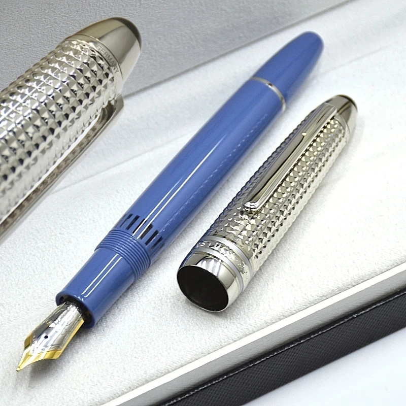 

New Arrive Monte Glacier Series 149 Blue Resin Classic Fountain Pen Special Edition Office Writing Gel Pen With MB Serial Number