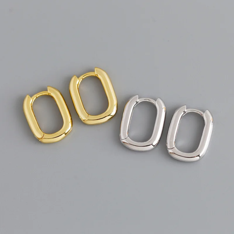 Stainless Steel Smooth Metal Chunky Hoop Earrings for Women Fashion Gold Color U-Shape Circle Hoops Earrings Punk Party Jewelry