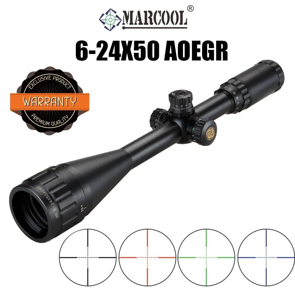 Marcool EST 6-24X50 RGB Illumination Riflescopes Tactical Long Range Second Focal Plane Optical Sight for Hunting PCP Airsoft