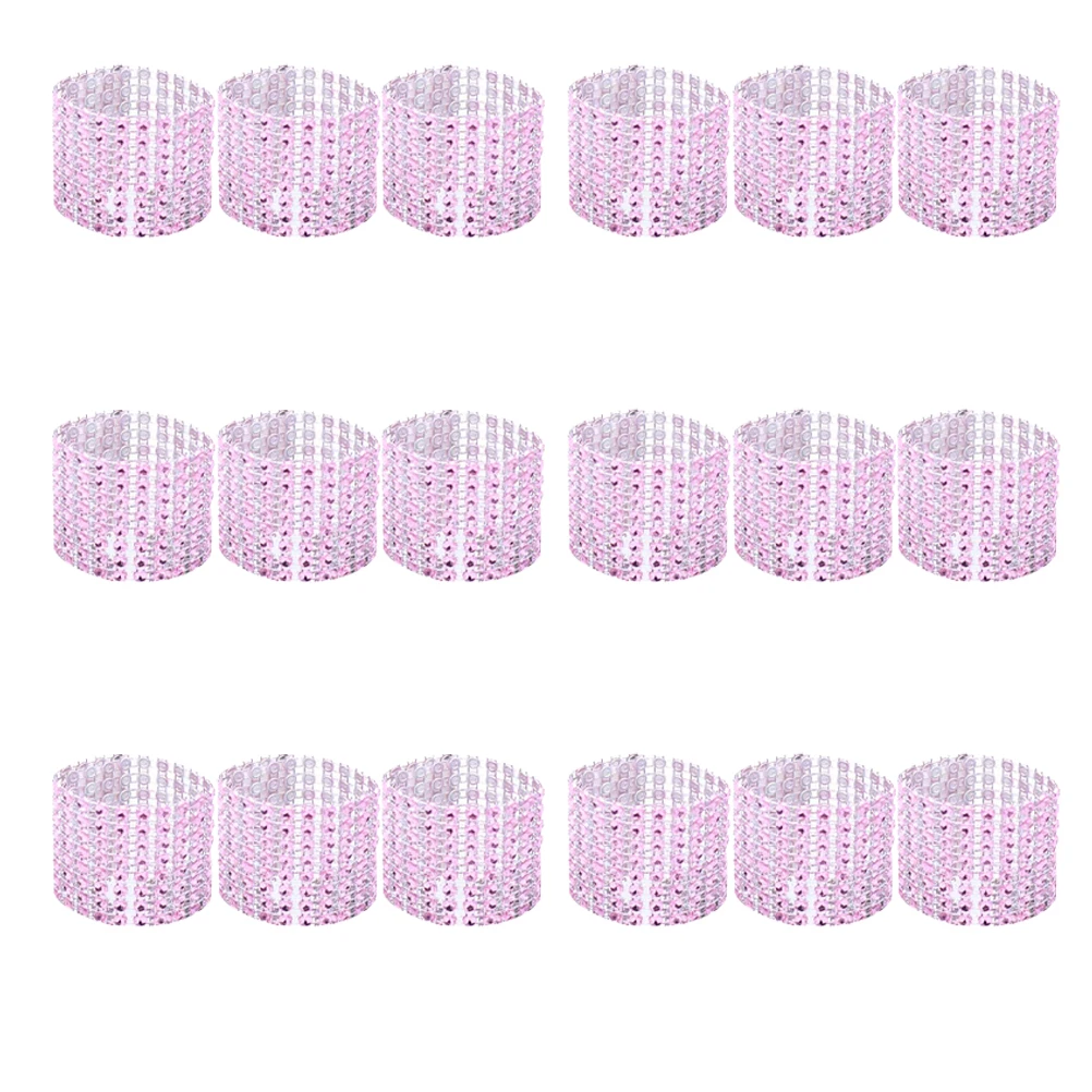

60 PCS Christmas Napkin Buckle Office Holder Rhinestone Napkins Wedding Holders