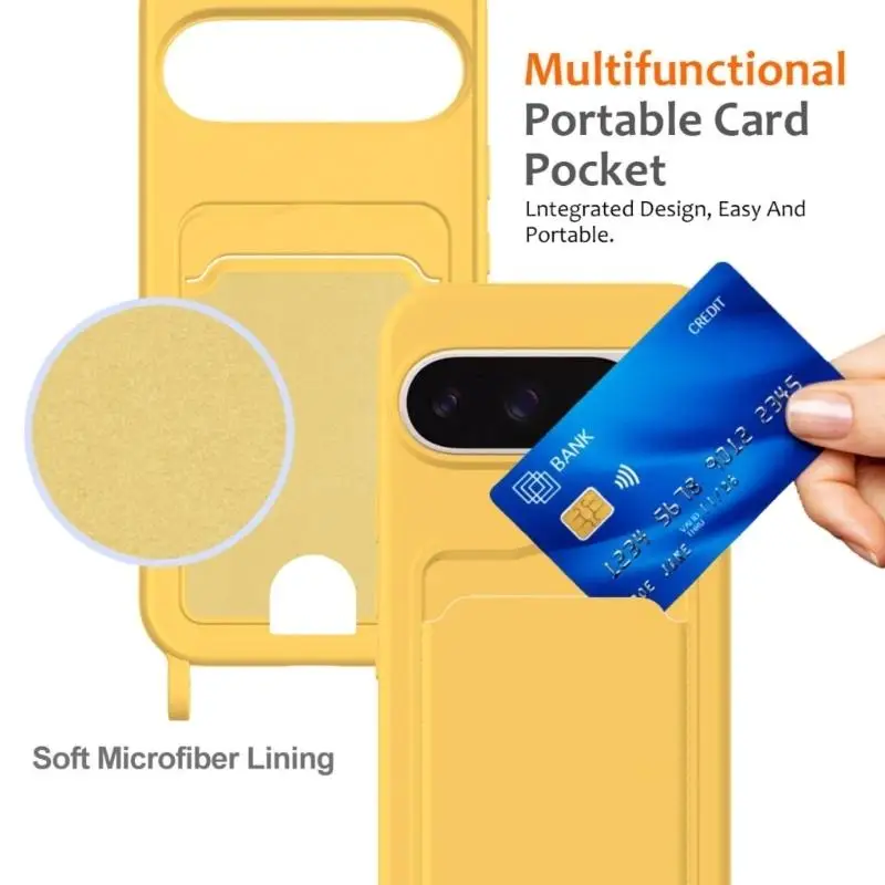 R53C Simple Type Design Silicone Cover Card Storage Compartment for Smartphones Use