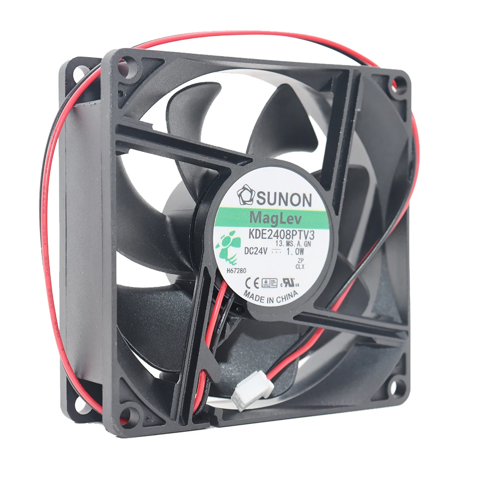 Original SUNON 8CM 8025 24V 1.0W KDE2408PTV3 Inverter Heat Sink Fan for Electronic Components - Direct Replacement
