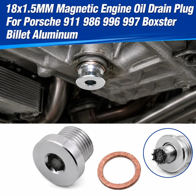 18x1.5MM Magnetic Engine Oil Drain Plug For Porsche 911 986 996 997 Boxster Billet Aluminum 4 Color