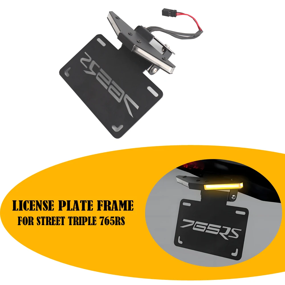 

2020-2025 Motorcycle With light Rear Tail Tidy Fender Eliminator License Plate Holder FOR STREET TRIPLE 765RS 2021 2022-2025