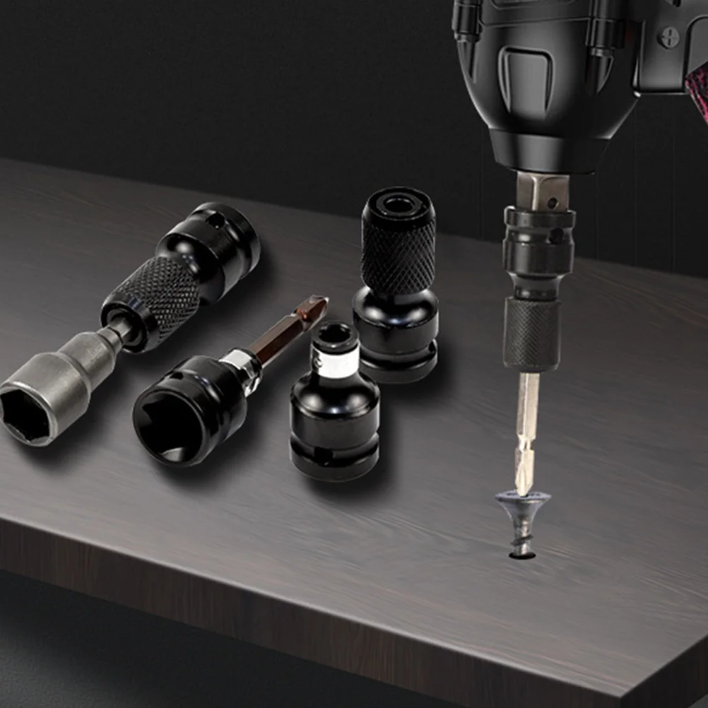 

4pcs Socket Adapter Drill Impact Wrench 1 2Inch to 1 4Hex Professional Chrome Vanadium Steel DIY Mechanics Carpenters