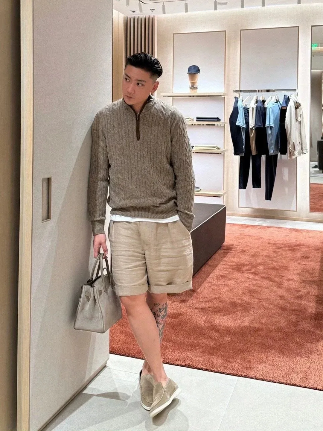 

Italian Sle Luxury Men's Wool Blend Knitwear f Zipper Casual Long Sve Sweater Autumn Winter Busin Leisure Faion