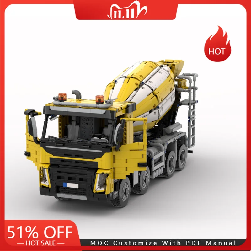 

4380 PCS MOC City Engineering cement Mixer Truck Model Technology Building Block Creative Children Toy Birthday Christmas Gifts