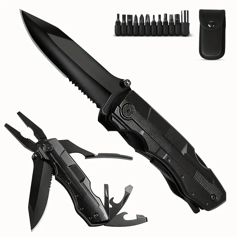 

Multi-tool Pocket knife 16 in 1 Portable Folding Outdoor Camping Tool Set with Screwdriver Bits Knife Pliers for Repair Survival