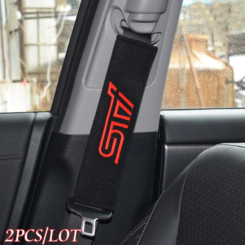 2pcs JDM Corrida Cinto de Seat Cover Soft Harness Shoulder Pads Pares com Logotipo Bordado Para suBaru